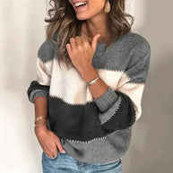 WW Gestreifter Langarm-Pullover