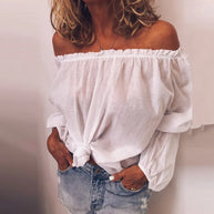 WW | Off Shoulder Bluse Mit Eleganten Ballonärmeln