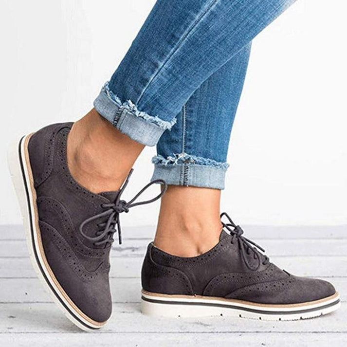 Damen Lederschuhe mit Schnürsenkeln