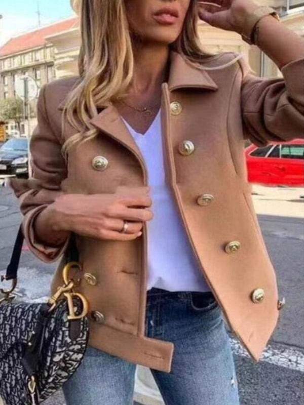WW - Kurze Designer-Jacke mit goldenen Knöpfen