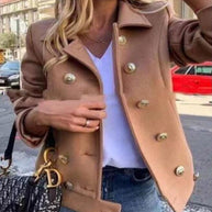 WW - Kurze Designer-Jacke mit goldenen Knöpfen