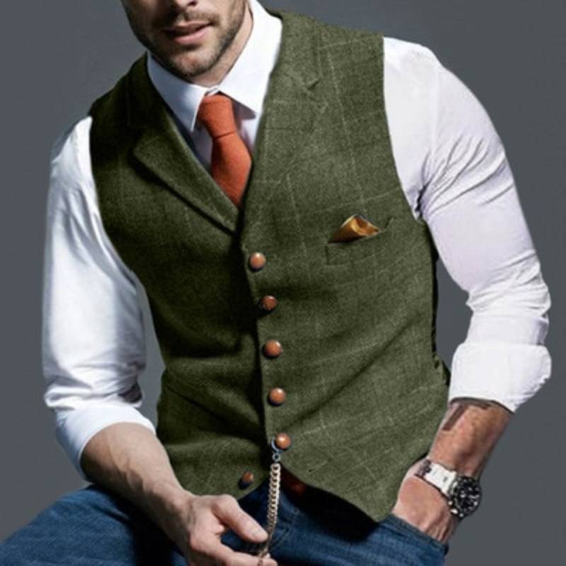 WW | Gilet Elegantes Leicht Kariertes Gilet