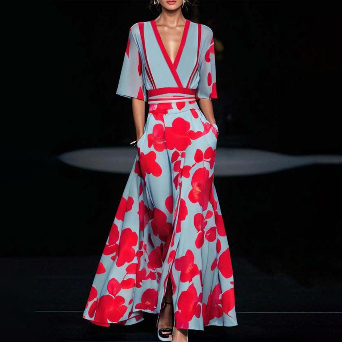 WW | Kurzärmeliges Maxikleid Lässig Und Stilvoll