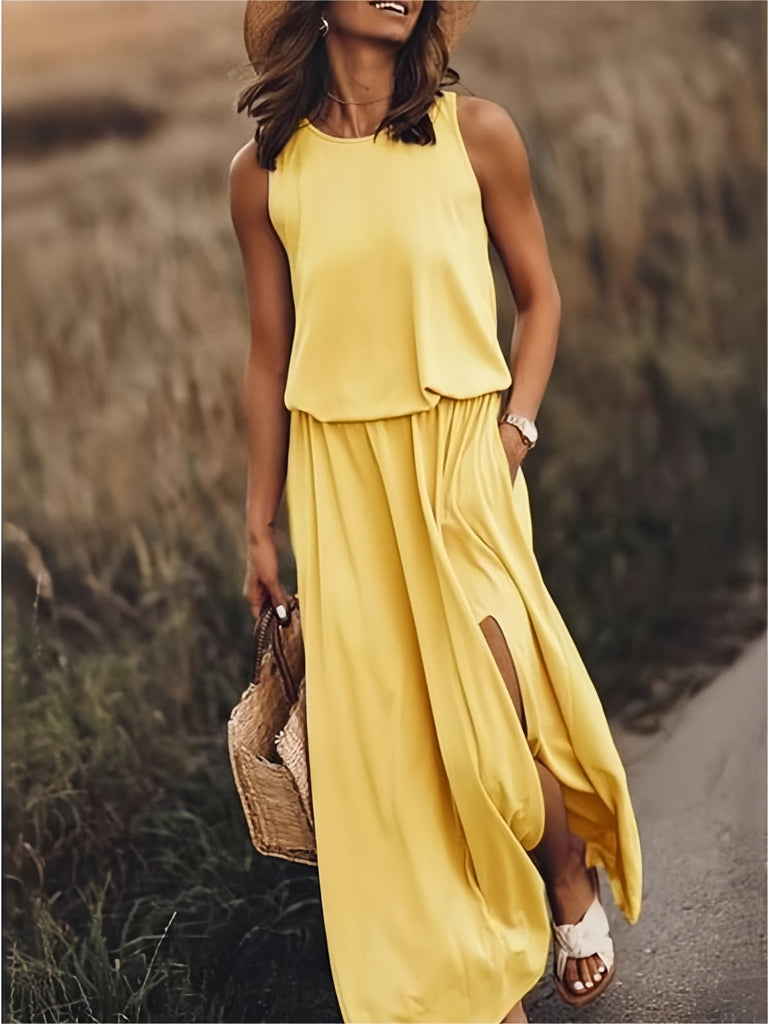WW | Schlichtes Boho Maxikleid Aus Modal Für Damen