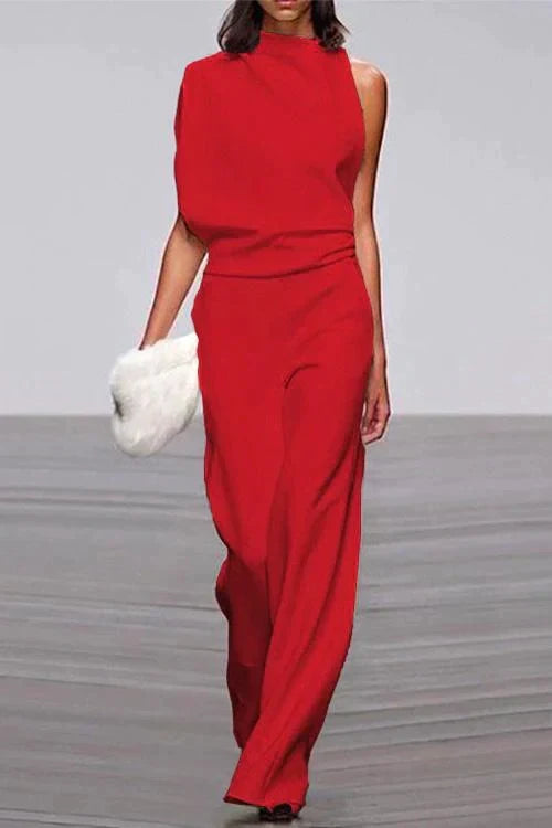 W&W Mode | Rosiedress Cowl Neck One Shoulder Batwing Sleeve Party Suit