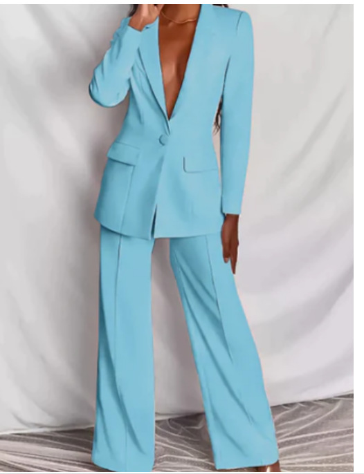 WW | Elegantes Blazer Und Hosen Satz Für Damen