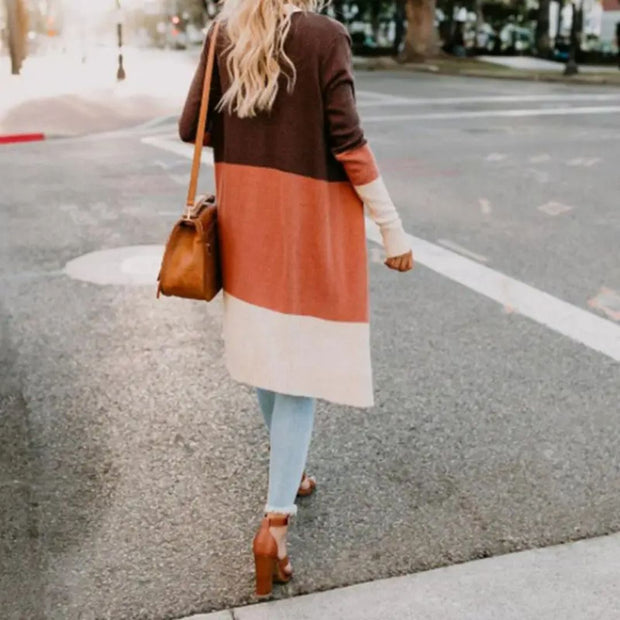 WW | Strickjacke mit Farbblock und offener Front