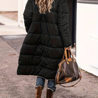 WW | Lange Elegante Gesteppte Damen Winterjacke Mit Futter Aus Fleece