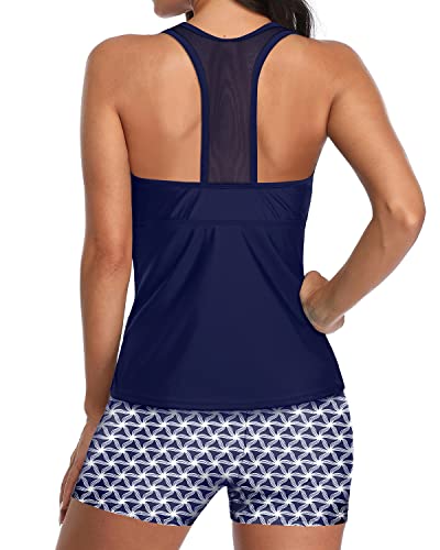 WW | U-Neck Tankini Satz Mit Mesh Racerback Und Boyleg Shorts Für Frauen