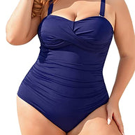WW | Plus Size Bauchkontrolle Trägerloser Einteiler Badeanzug