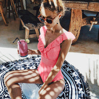WW | Bunte Spitzen V-Ausschnitt Bikini