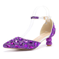 WW | Lavtil Top Sommer Neu Blau Farbe Spitz Kalebass Absatz Rhinestone Multi Farbe Mode Hochzeits Bankett Frauen Schuhe