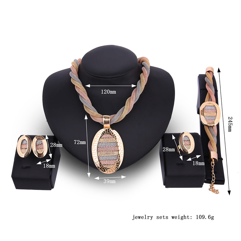 WW-teiliges Set Halskette, Ohrringe und Armbänder