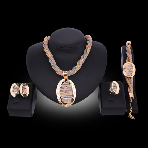 WW-teiliges Set Halskette, Ohrringe und Armbänder