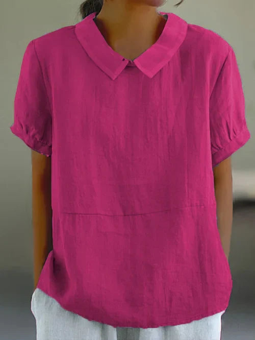 WW | Weiche Baumwoll-Leinen-Bluse für Damen