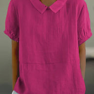WW | Weiche Baumwoll-Leinen-Bluse für Damen