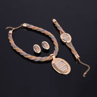 WW-teiliges Set Halskette, Ohrringe und Armbänder