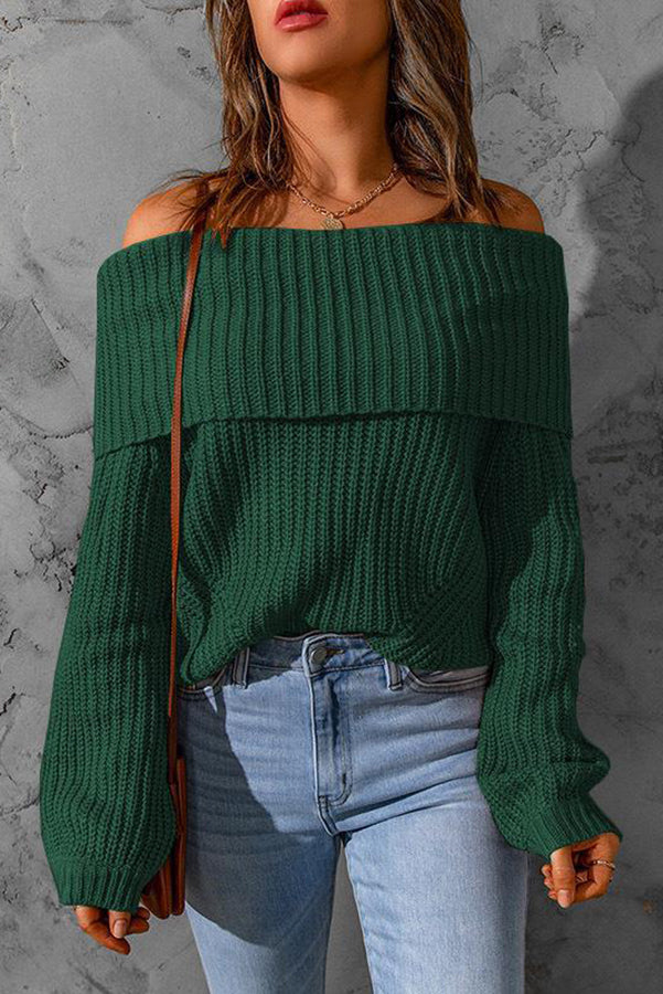 WW | Curl Up And Get Cozy Off Shoulder Strickpullover