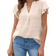 Bluse mit Patchwork und Rüschen