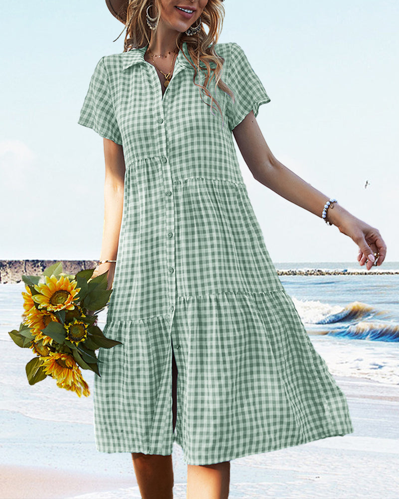 WW | Lässiges kariertes Hemdkleid
