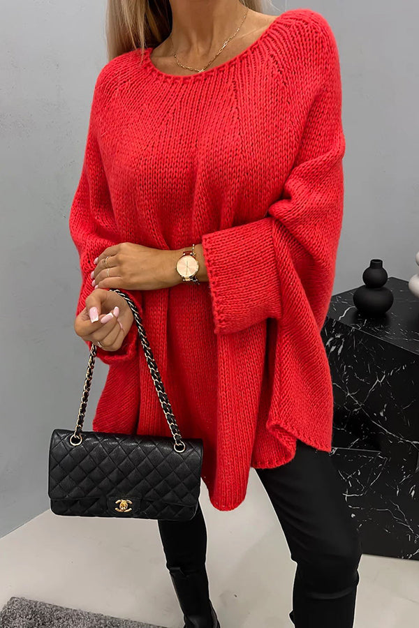 WW | Pullover Damen - weicher Oversized-Pullover mit Fledermausärmeln