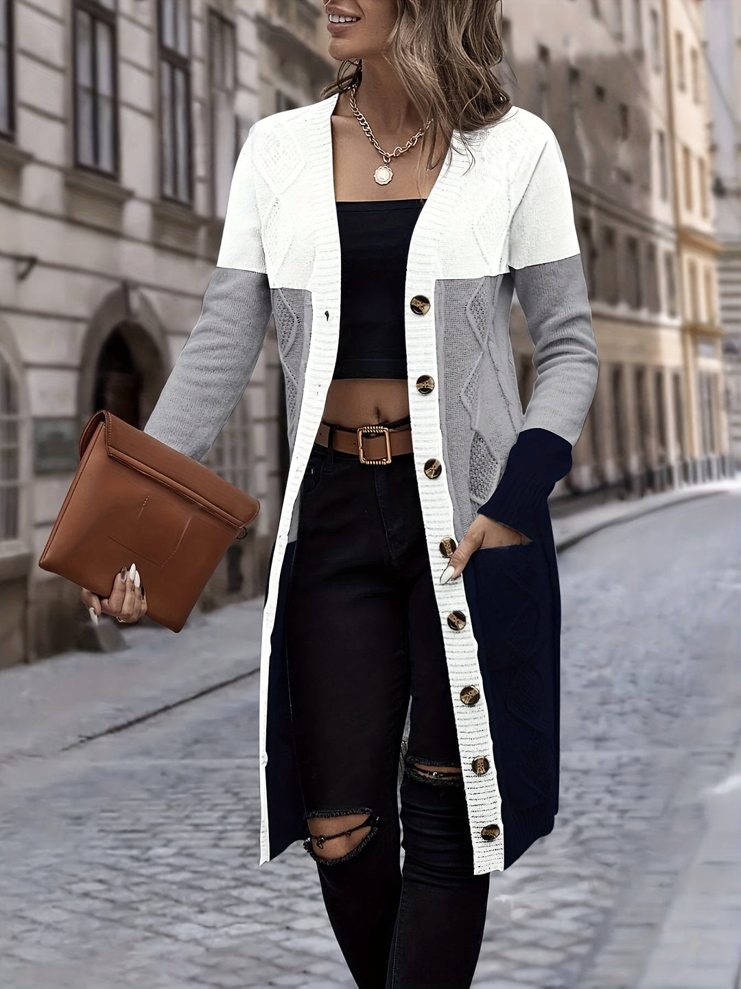 W&W Mode | Vielseitige Strickjacke mit langen Ärmeln