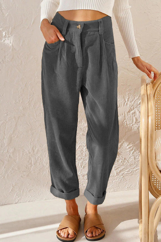 WW | Damen Corduroy Lockere Gerade Hose