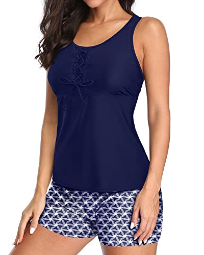 WW | U-Neck Tankini Satz Mit Mesh Racerback Und Boyleg Shorts Für Frauen
