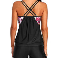 WW | Bauchkontrolle Badeanzug Zweiteiliges Tankini Satz Für Frauen