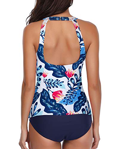 WW | Hochgeschlossenes Halter Scoop Back Tankini Mit Shorts
