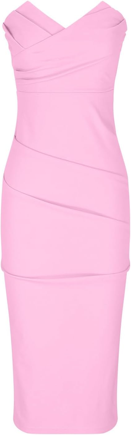 Magner™ – Trägerloses Midi Partykleid mit Rückenschlitz, Elegantes Cocktailkleid für Abend & Events