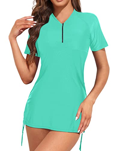 W&W Mode | Sonnengeschützter Kurzarm Rash Guard Badeanzug Für Damen