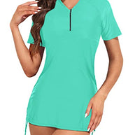 WW | Sonnengeschützter Kurzarm Rash Guard Badeanzug Für Damen