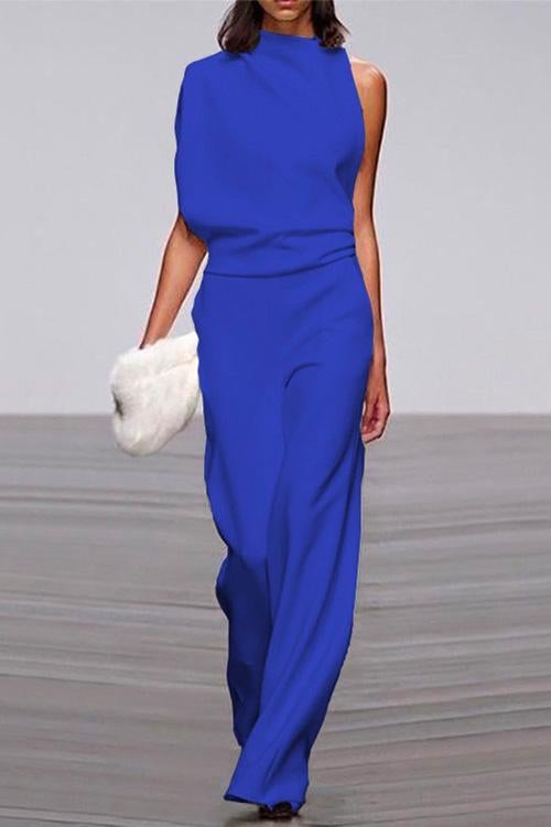 WW | Rosiedress Ein Schulter Taille Weitbeiniges Jumpsuit