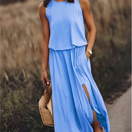 WW | Damen Schwarzes Modal Boho Maxikleid Farben