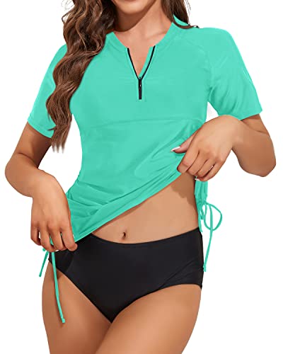 W&W Mode | Sonnengeschützter Kurzarm Rash Guard Badeanzug Für Damen