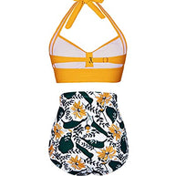 WW | Rüschentwist 50er Jahre Stil Retro Bademode Hohe Taille Bikini Satz Für Frauen