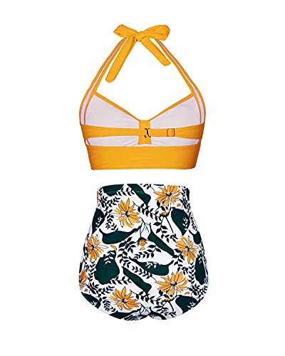 WW | Rüschentwist 50er Jahre Stil Retro Bademode Hohe Taille Bikini Satz Für Frauen