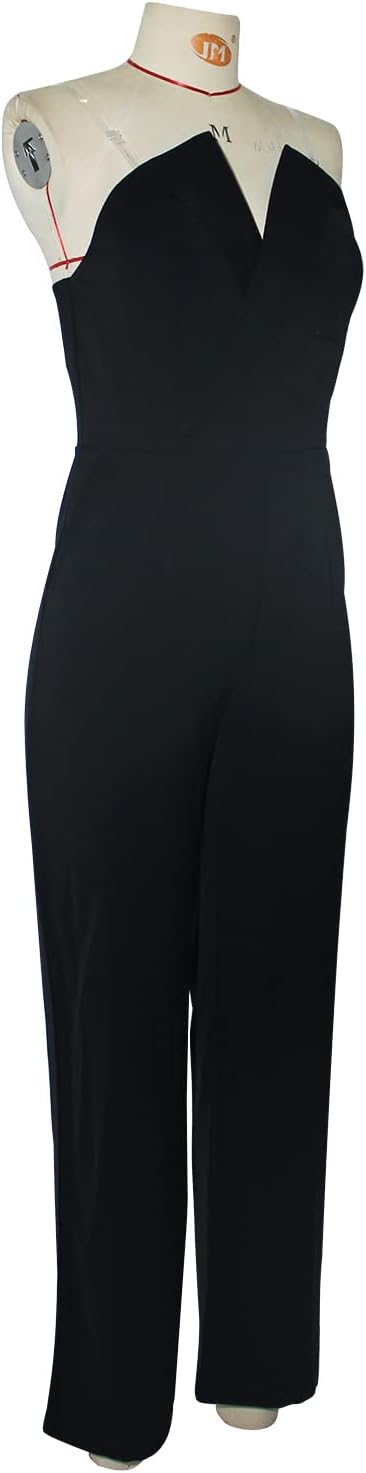 Damen Jumpsuit mit asymmetrischem Revers, taillierter Passform und weitem Bein