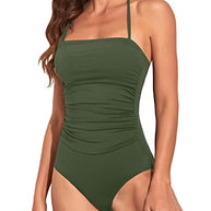 WW | Bandeau Badeanzug Strapless Badeanzüge Für Frauen Armeegrün