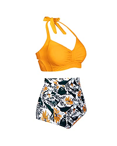 WW | Rüschentwist 50er Jahre Stil Retro Bademode Hohe Taille Bikini Satz Für Frauen