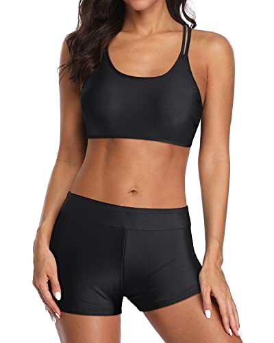 WW | Athletischer Sport Bh Und Boyshorts 3 Teilige Tankini Badeanzüge