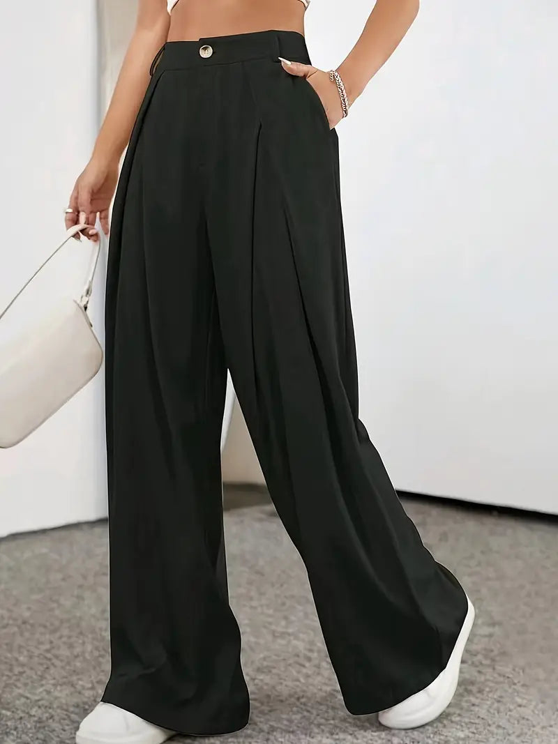 W&W Mode | Schicke Herbst Hohe Taille Plissee Hose für Frauen