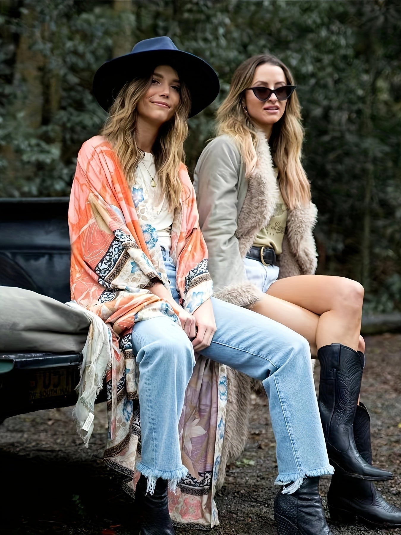 WW | Bedruckter, Vom Kimono Inspirierter, Stylischer Strandüberwurf