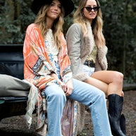WW | Bedruckter, Vom Kimono Inspirierter, Stylischer Strandüberwurf
