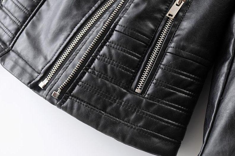 WW - Revers Reißverschluss Slim Fit Lederjacke