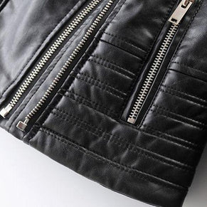 WW - Revers Reißverschluss Slim Fit Lederjacke