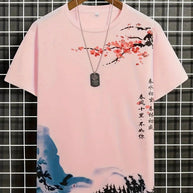 WW | Herren T-shirt Blumen Und Wellen Design