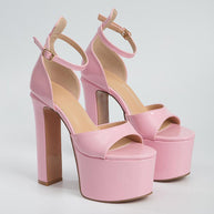 WW | Damen Wasserdichte Plattform Super Hoher Absatz Wort Schnalle Hohe Absätze