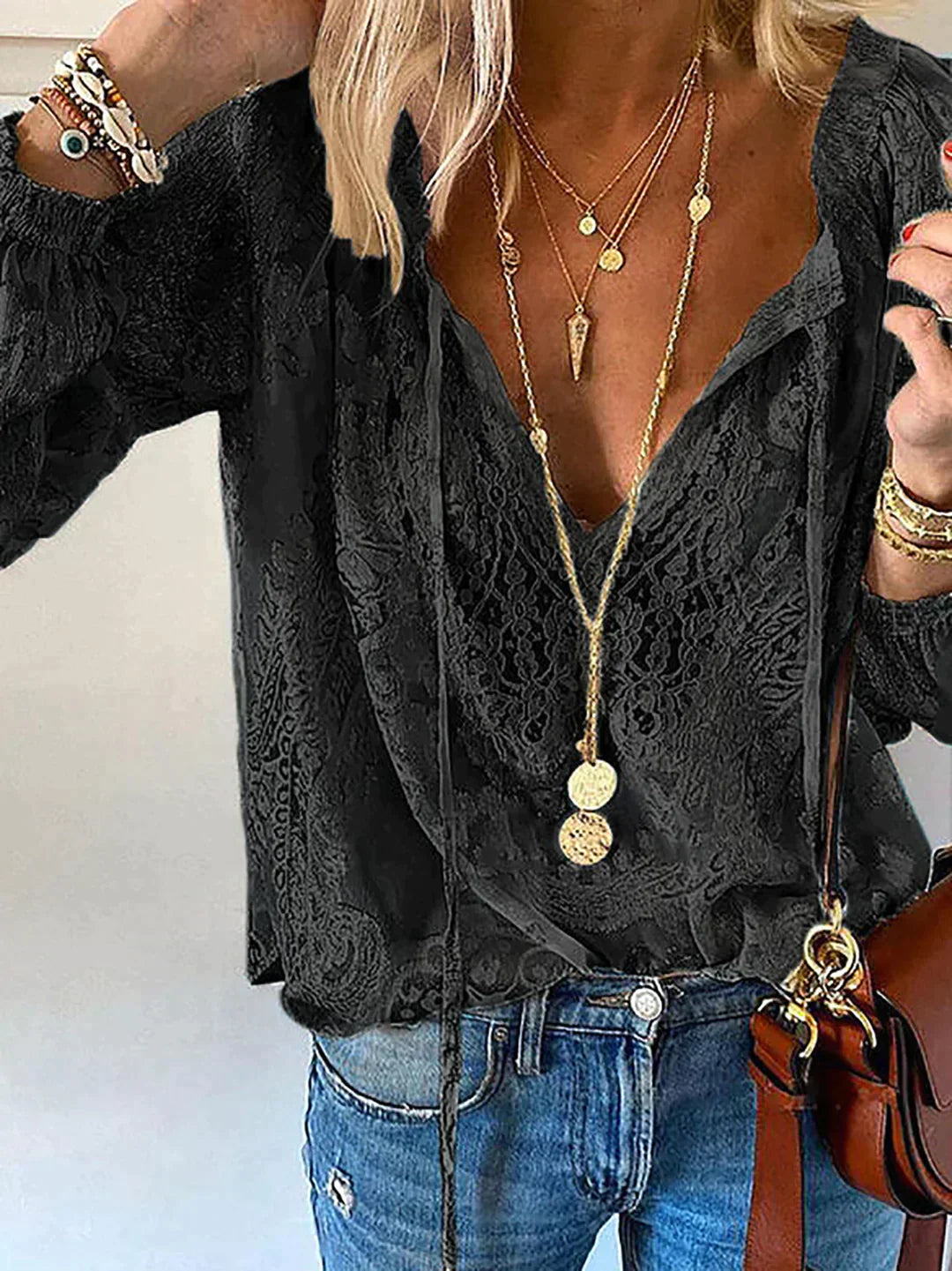 WW | Bluse Mit Spitzendetails